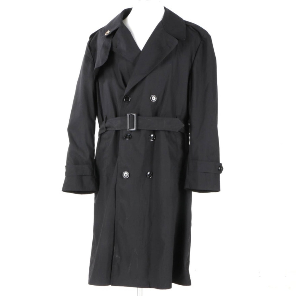 DSCP Garrison 40S Black Military Trench Coat EUC
